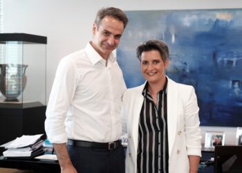 Ο Πρόεδρος της ΝΔ κ. Μητσοτάκης με την κα Πρώϊου