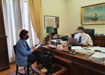 Π. Βρυζίδου με τον Αναπληρωτή Υπουργό Οικονομικών κ. Θ. Σκυλακάκη για μέτρα στήριξης