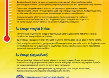 οδηγιες καυσωνα