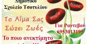 Αιμοδοσία για την Παγκόσμια ημέρα Εθελοντή Αιμοδότη στο Τσοτύλι