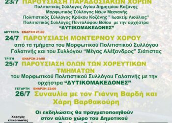 Ξεκινούν το Σάββατο 22/7 τα “Γαλατινιώτικα 2023”. Το αναλυτικό πρόγραμμα