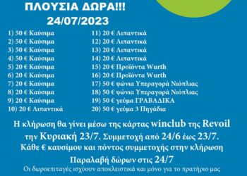 Κλήρωση με δώρα στο πρατήριο υγρών καυσίμων Αφοι Μπούρτζου Revoil