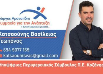 Βασίλης Κατσαούνης: Δώστε μας την ευκαιρία να εργαστούμε για μια Δυτική Μακεδονία του μέλλοντος