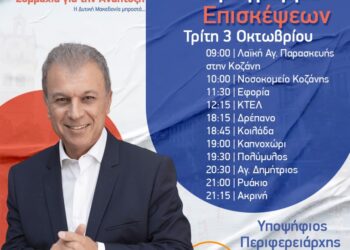 Γιώργος Αμανατίδης, “Συμμαχία για την Ανάπτυξη” – Το πρόγραμμα επισκέψεων/συναντήσεων για την Τρίτη 3-10
