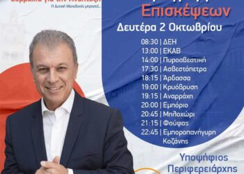 Γιώργος Αμανατίδης, “Συμμαχία για την Ανάπτυξη” – Το πρόγραμμα επισκέψεων της Δευτέρας 2/10