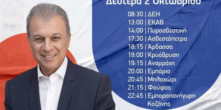 Γιώργος Αμανατίδης, “Συμμαχία για την Ανάπτυξη” – Το πρόγραμμα επισκέψεων της Δευτέρας 2/10