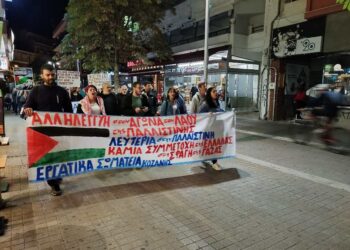 Κοζάνη: Κινητοποίηση αλληλεγγύης στον λαό της Παλαιστίνης από σωματεία του ΚΚΕ
