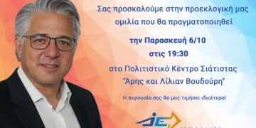 Η κεντρική ομιλία του Χρήστου Ζευκλή στη Σιάτιστα την Παρασκευή 6 Οκτωβρίου