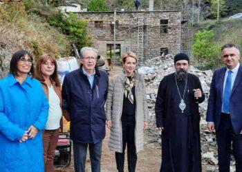 Με γοργούς ρυθμούς οι εργασίες συντήρησης και αποκατάστασης των κτιρίων και του προαύλιου χώρου της Ιεράς Μονής Αγίου Γεωργίου στο Επταχώρι Καστοριάς