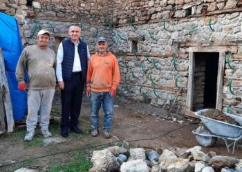 Στις εργασίες αποκατάστασης της Ιεράς Μονής Παμμεγίστων Ταξιαρχών ο Γ. Κασαπίδης