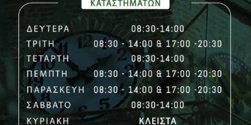 Εμπορικός Σύλλογος Γρεβενών: Χειμερινό ωράριο καταστημάτων 2023-2024