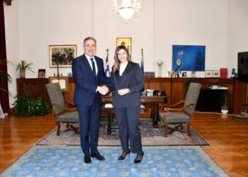 Συνάντηση του ΥΜΑΘ Στάθη Κωνσταντινίδη με την Υπουργό Κοινωνικής Συνοχής και Οικογένειας κα. Σοφία Ζαχαράκη