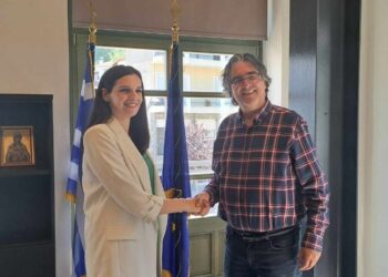 Συνάντηση του Δημάρχου Σερβίων Χρήστου Ελευθερίου με την υποψήφια Ευρωβουλευτή με το ΠΑ.ΣΟ.Κ. Κίνημα Αλλαγής Όλγα Μαρκογιαννάκη