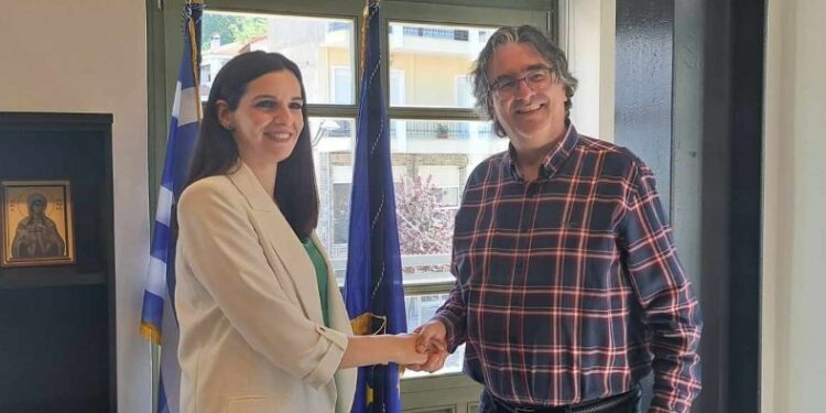 Συνάντηση του Δημάρχου Σερβίων Χρήστου Ελευθερίου με την υποψήφια Ευρωβουλευτή με το ΠΑ.ΣΟ.Κ. Κίνημα Αλλαγής Όλγα Μαρκογιαννάκη
