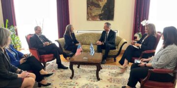 Συνάντηση του ΥΜΑΘ, Στάθη Κωνσταντινίδη, με την Επιτετραμμένη της Αμερικανικής Πρεσβείας κυρία Maria Olson