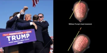Σοκ το σχεδιάγραμμα που δείχνει πού θα έβρισκε τον Τραμπ η σφαίρα, αν δεν είχε κουνήσει το κεφάλι του