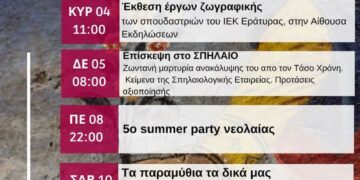 Εράτυρα: Το πρόγραμμα των εκδηλώσεων του Αυγούστου
