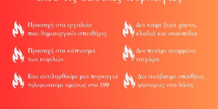 Δήμος Κοζάνης: Οδηγίες προστασίας από τις δασικές πυρκαγιές