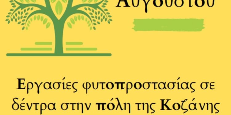 Εργασίες φυτοπροστασίας σε δέντρα στην πόλη της Κοζάνης στις 13 και 14 Αυγούστου 2024