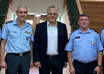 Σιάτιστα: Συνάντηση του Γενικού Περιφερειακού Αστυνομικού Διευθυντή Δυτικής Μακεδονίας Κωνσταντίνου Σπανούδη με υπηρεσιακούς παράγοντες της Αλβανικής Αστυνομίας