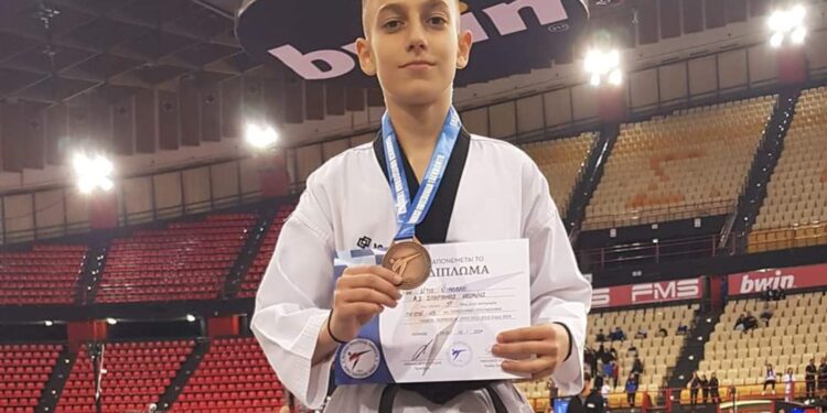 Νικόλαος Ντιός: 3η θέση και χάλκινο μετάλλιο στο πανελλήνιο πρωτάθλημα παίδων tae kwon do