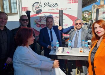 Ο υποψήφιος πρόεδρος του ΕΒΕ Κοζάνης Γιάννης Τερνενόπουλος στη Σιάτιστα