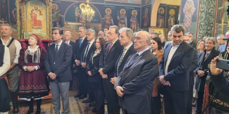 Ο ΥΜΑΘ Κωνσταντίνος Π. Γκιουλέκας στα Ελευθέρια της Σιάτιστας.  Η Δοξολογία στον Ιερό Ναό Αγίου Δημητρίου Σιάτιστας.  Βίντεο και φωτογραφίες