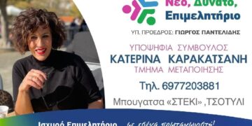 Η Κατερίνα Καρακατσάνη υποψήφια με τον Γιώργο Παντελίδη στις εκλογές του ΕΒΕ Κοζάνης