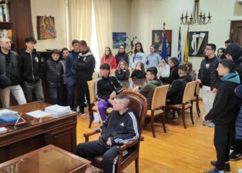 Επίσκεψη  μαθητών του 1ου Γυμνασίου Γρεβενών στο Δημαρχείο