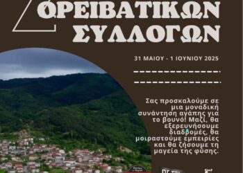 2ο Αντάμωμα Ορειβατικών Συλλόγων στην Ελάτη 31 Μαΐου – 1 Ιουνίου 2025