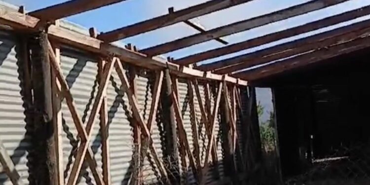 Βόιο: Ο δυνατός αέρας ξήλωσε τη στέγη σε κτηνοτροφική μονάδα.  Βίντεο