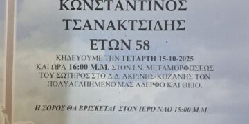 Σήμερα η κηδεία του Κώστα Τσανακτσίδη