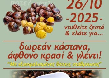 Δήμος Βοΐου: Καστανογιορτή στη Δαμασκηνιά