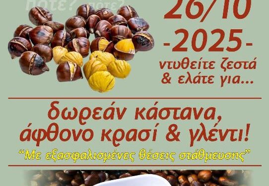 Δήμος Βοΐου: Καστανογιορτή στη Δαμασκηνιά