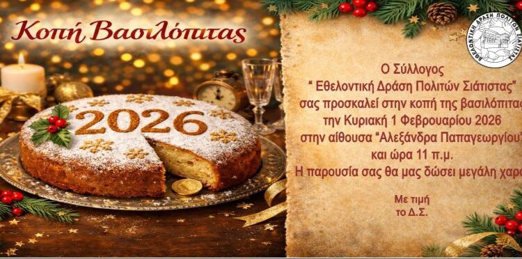 Σιάτιστα: Κοπή Βασιλόπιτας από την Εθελοντική Δράση