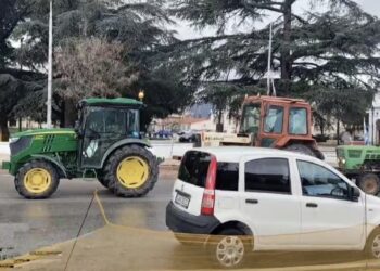 Πορεία με τρακτέρ στο Αμύνταιο από το μπλόκο Φιλώτα.  Βίντεο