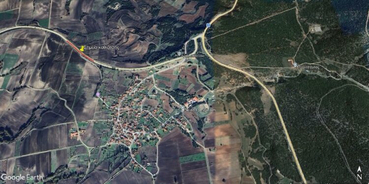 Κοζάνη: Καθίζηση του οδικού Δικτύου στη Διασταύρωση Εθ.Ο. (3) – Τριγωνικό – Ρύμνιο