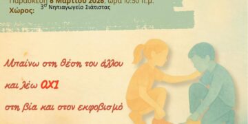 Συμμετοχή του 3ου Νηπιαγωγείου Σιάτιστας στην Πανελλήνια Σχολική Δράση: «Μπαίνω στη θέση του άλλου και λέω όχι στη βία και στον εκφοβισμό»