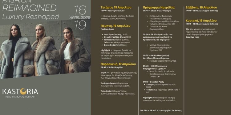 Η Περιφέρεια Δυτικής Μακεδονίας στηρίζει την 51η Διεθνή Έκθεση Γούνας Καστοριάς “FASHION REIMAGINED: Luxury Reshaped”