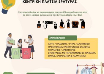 Εράτυρα: Εκδήλωση με θέμα «Επαναχρησιμοποίηση και Ανακύκλωση στην πράξη» από τη ΔΙΑΔΥΜΑ