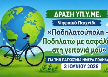 Ο Δήμος Γρεβενών συμμετέχει στην Παγκόσμια Ημέρα Ποδηλάτου 2026 και στηρίζει το ψηφιακό παιχνίδι «Ποδηλατούπολη – Ποδηλατώ με ασφάλεια στη γειτονιά μου».