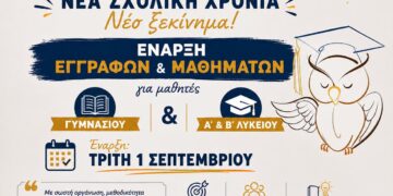 Εγγραφές και έναρξη μαθημάτων στο Φροντιστήριο Κουκουλιάτα Θεοδώρα