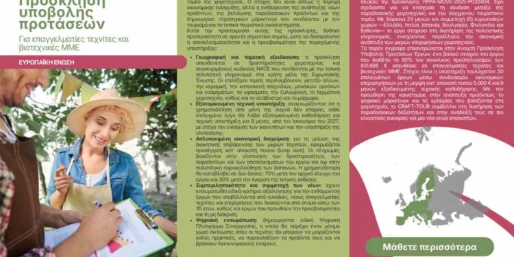 CRAFT-TOUR: Ευρωπαϊκή πρόσκληση για τεχνίτες με επιχορήγηση 5.000 € και δωρεάν τεχνική υποστήριξη